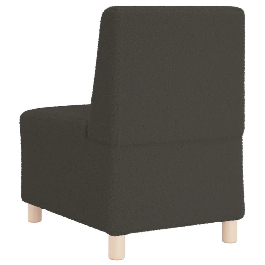Canapé modulaire sans accoudoirs Gris foncé 55 cm Tissu bouclé aspect laine - 5