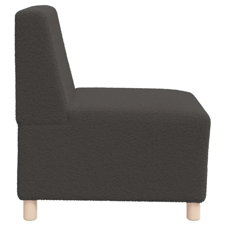 Canapé modulaire sans accoudoirs Gris foncé 55 cm Tissu bouclé aspect laine - 6