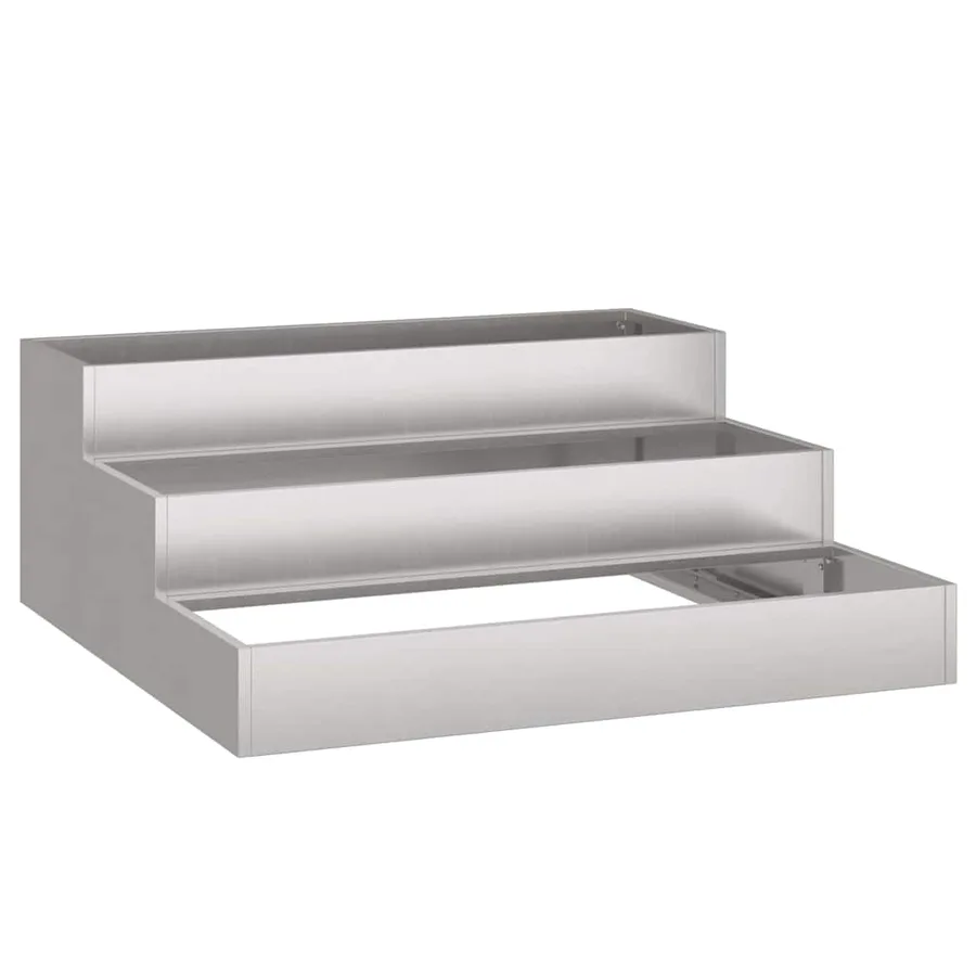Cache-pot de jardin Argent 90 x 90 x 35 cm Acier inoxydable - 2