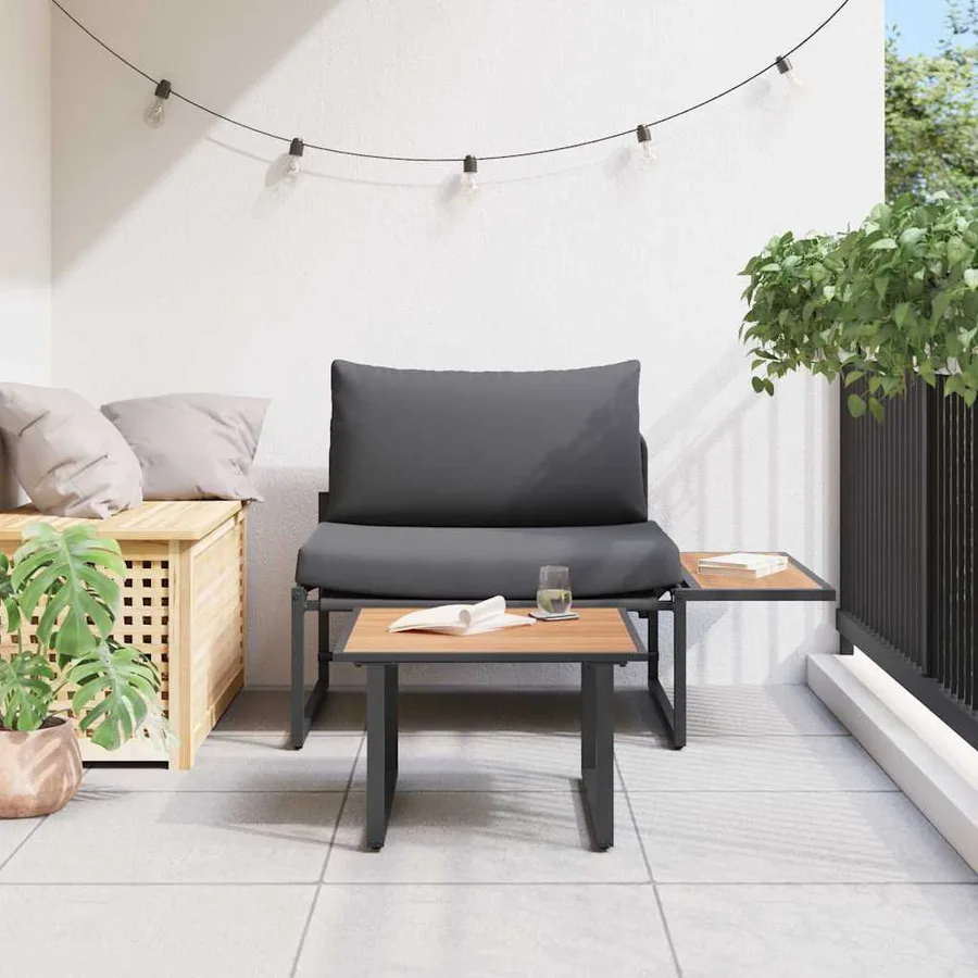 Ensemble de canapé de jardin 2 pcs Anthracite Acier - 4