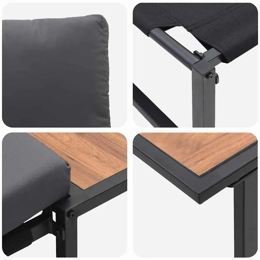 Ensemble de canapé de jardin 2 pcs Anthracite Acier - 9