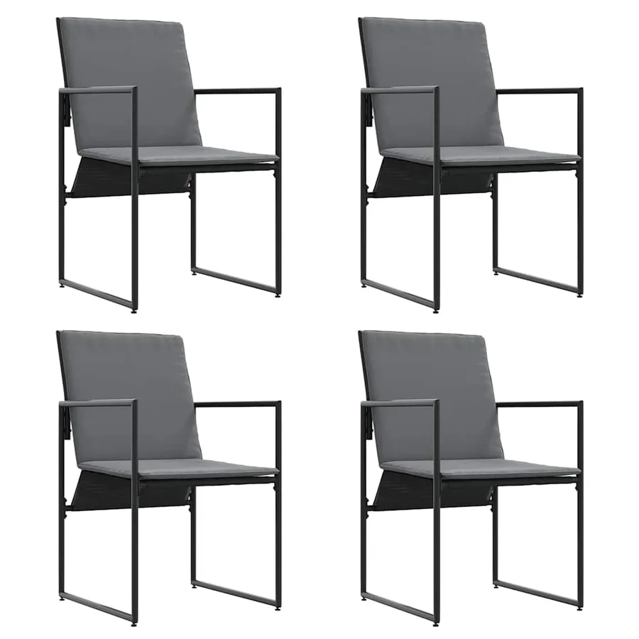 Ensemble de salle à manger pour jardin 9 pcs Noir Acier - 4