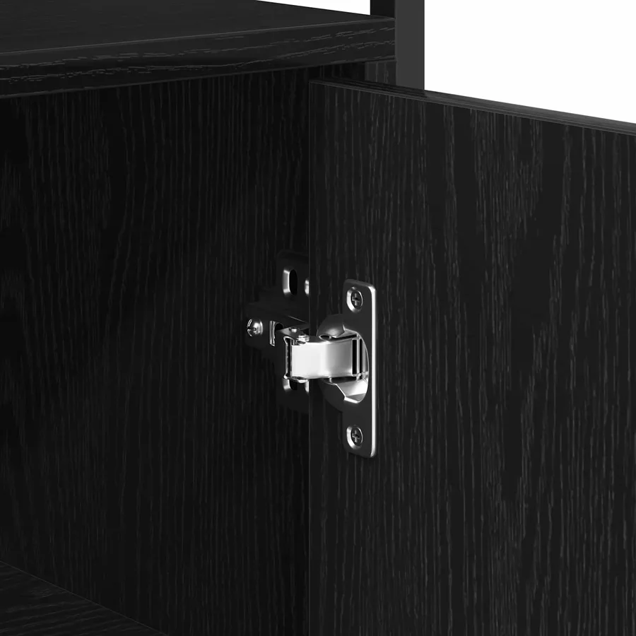 Buffet Chêne noir 70 x 30 x 80 cm Bois d'ingénierie - 10