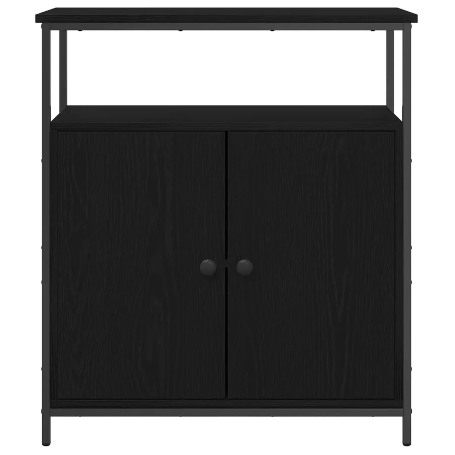 Buffet Chêne noir 70 x 30 x 80 cm Bois d'ingénierie - 6
