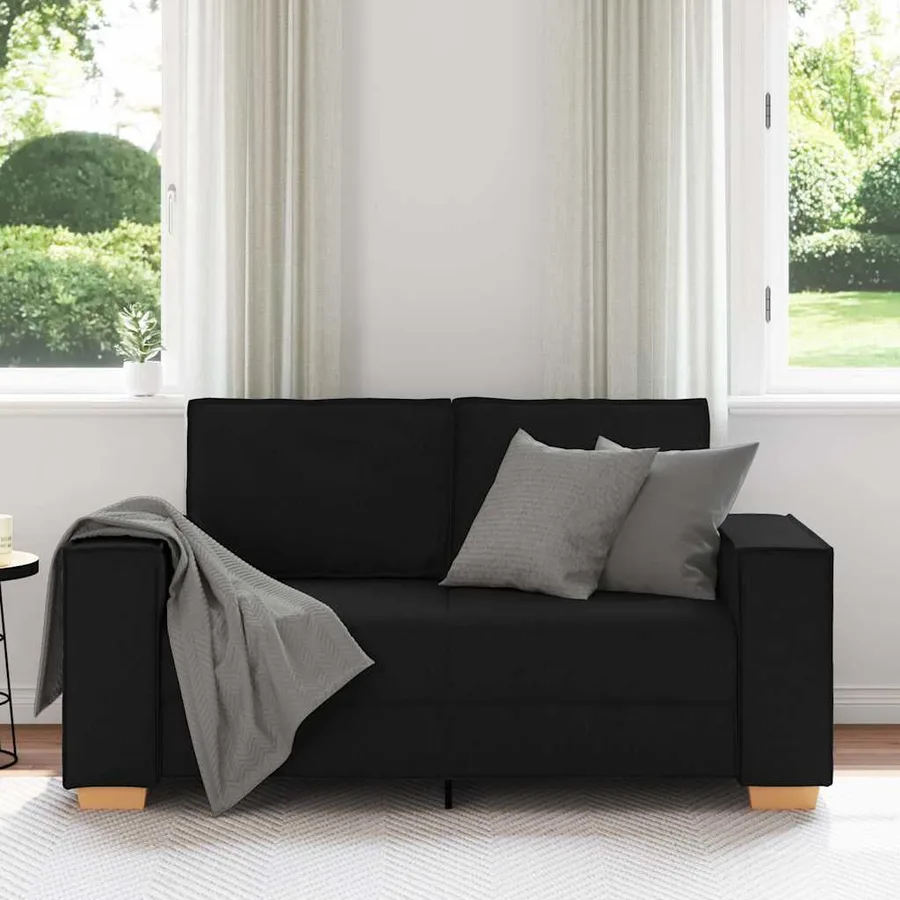 Canapé 2 places Noir 160x78x84 cm Tissu - 3