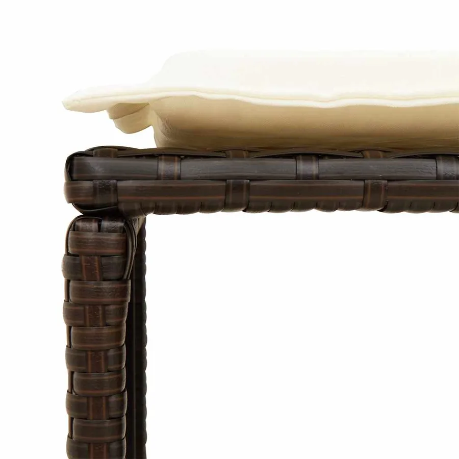 Salon de jardin 5 pcs avec coussins empilable marron polyrotin - 11