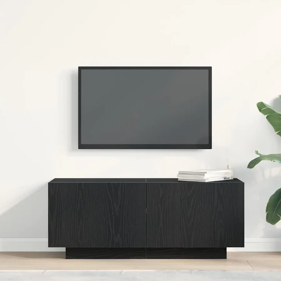 Meuble TV Chêne noir 100 x 35 x 40 cm Bois d'ingénierie - 4