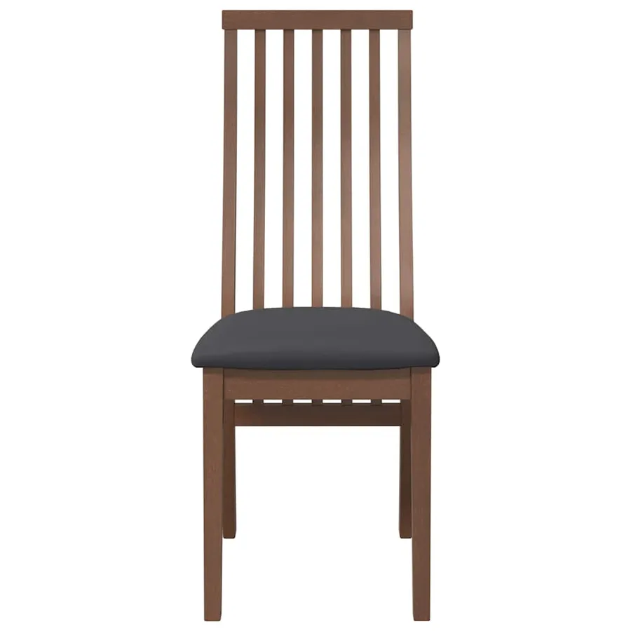 Chaises à manger coussins 2 pcs marron bois massif caoutchouc - 5