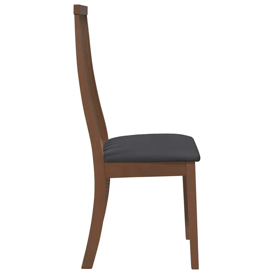 Chaises à manger coussins 2 pcs marron bois massif caoutchouc - 6