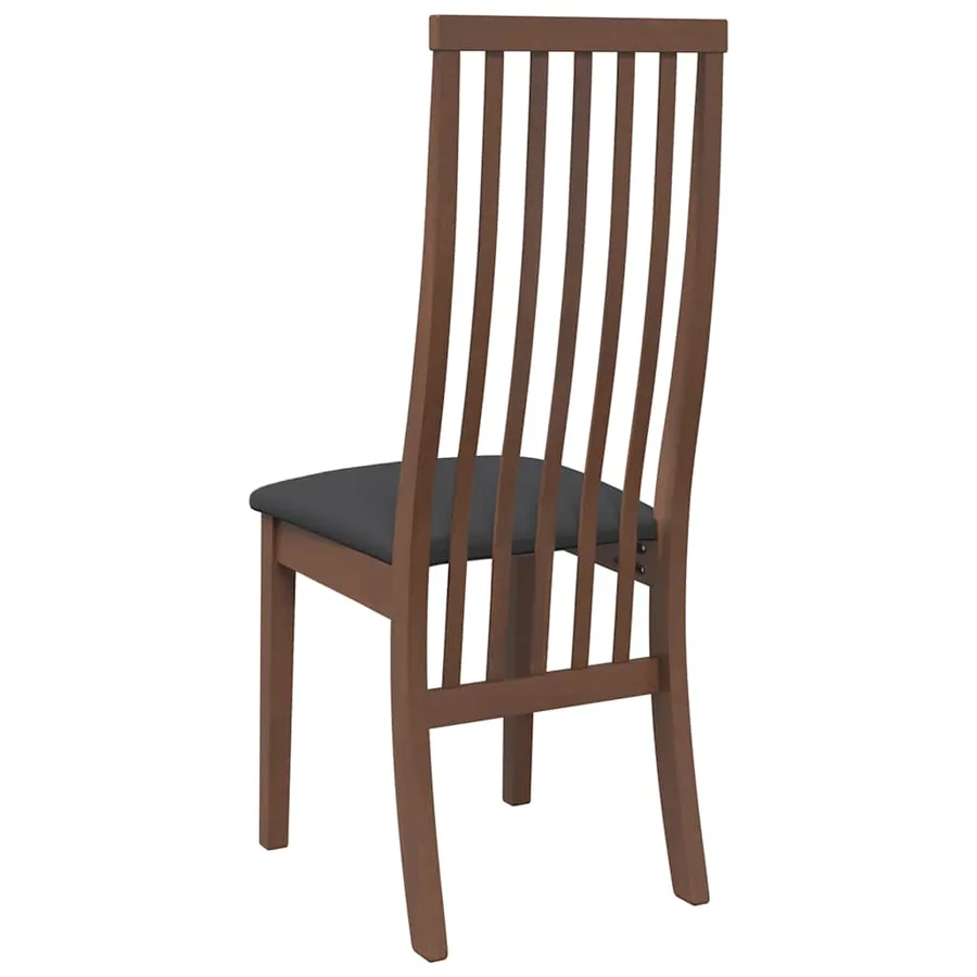Chaises à manger coussins 2 pcs marron bois massif caoutchouc - 7