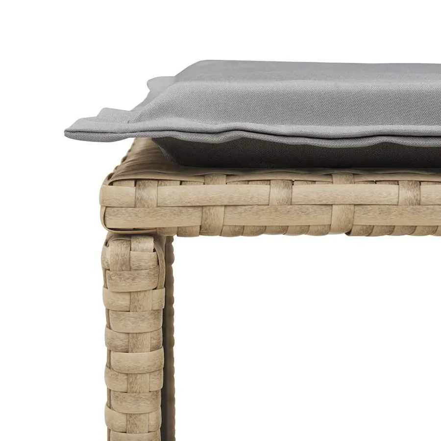 Salon de jardin 5 pcs avec coussins empilable beige polyrotin - 11