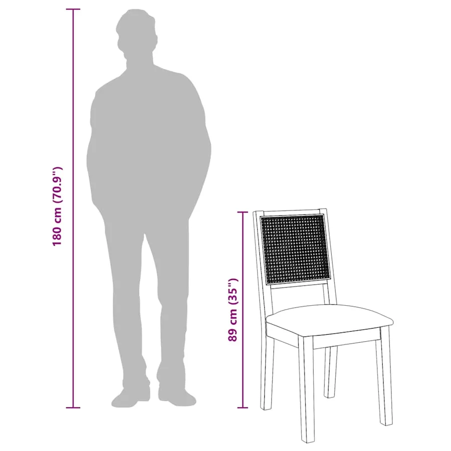 Chaises à manger coussins 2 pcs marron bois massif caoutchouc - 12
