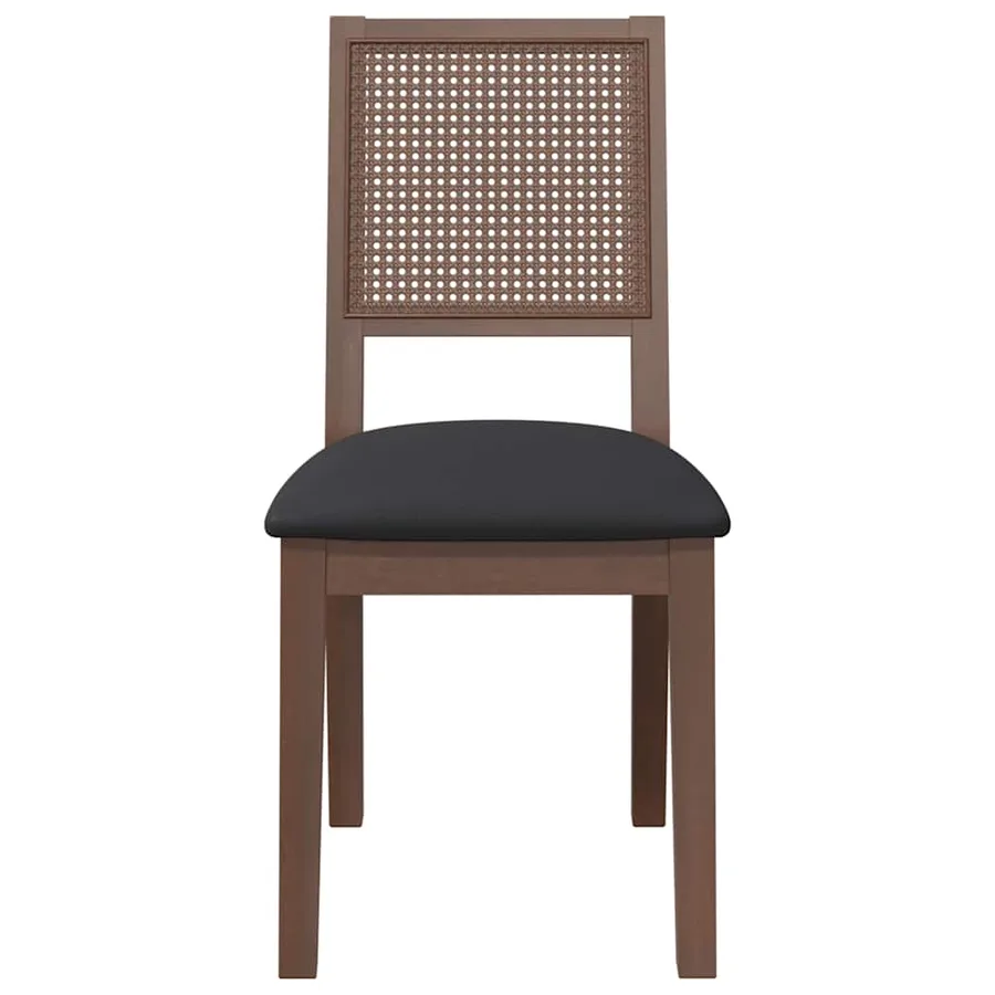 Chaises à manger coussins 2 pcs marron bois massif caoutchouc - 5
