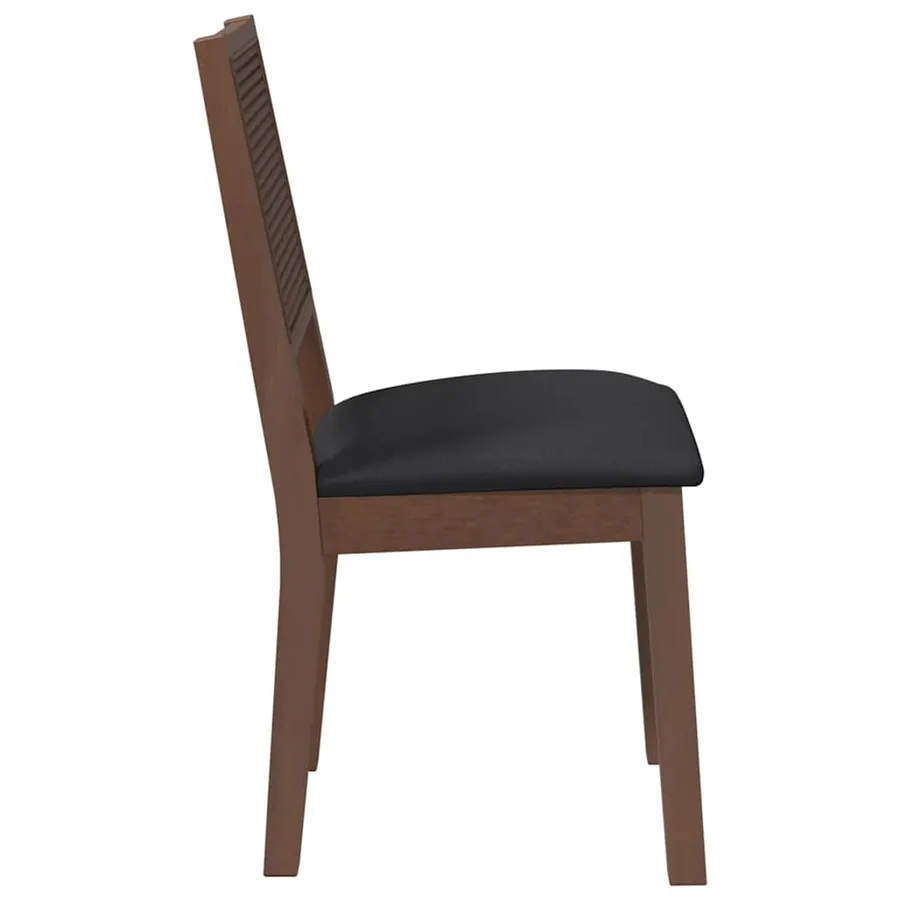 Chaises à manger coussins 2 pcs marron bois massif caoutchouc - 6