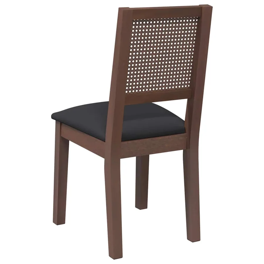 Chaises à manger coussins 2 pcs marron bois massif caoutchouc - 7