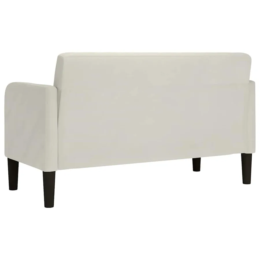 Canapé causeuse crème 109 cm velours - 5