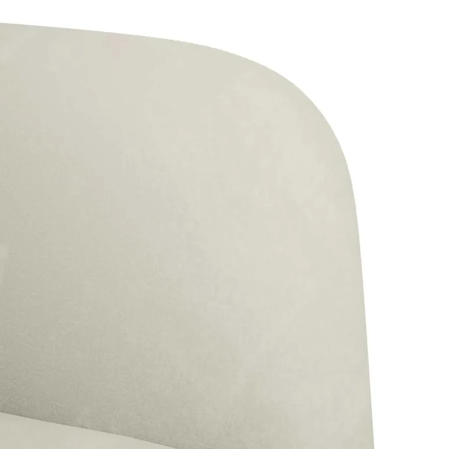 Canapé causeuse crème 109 cm velours - 6