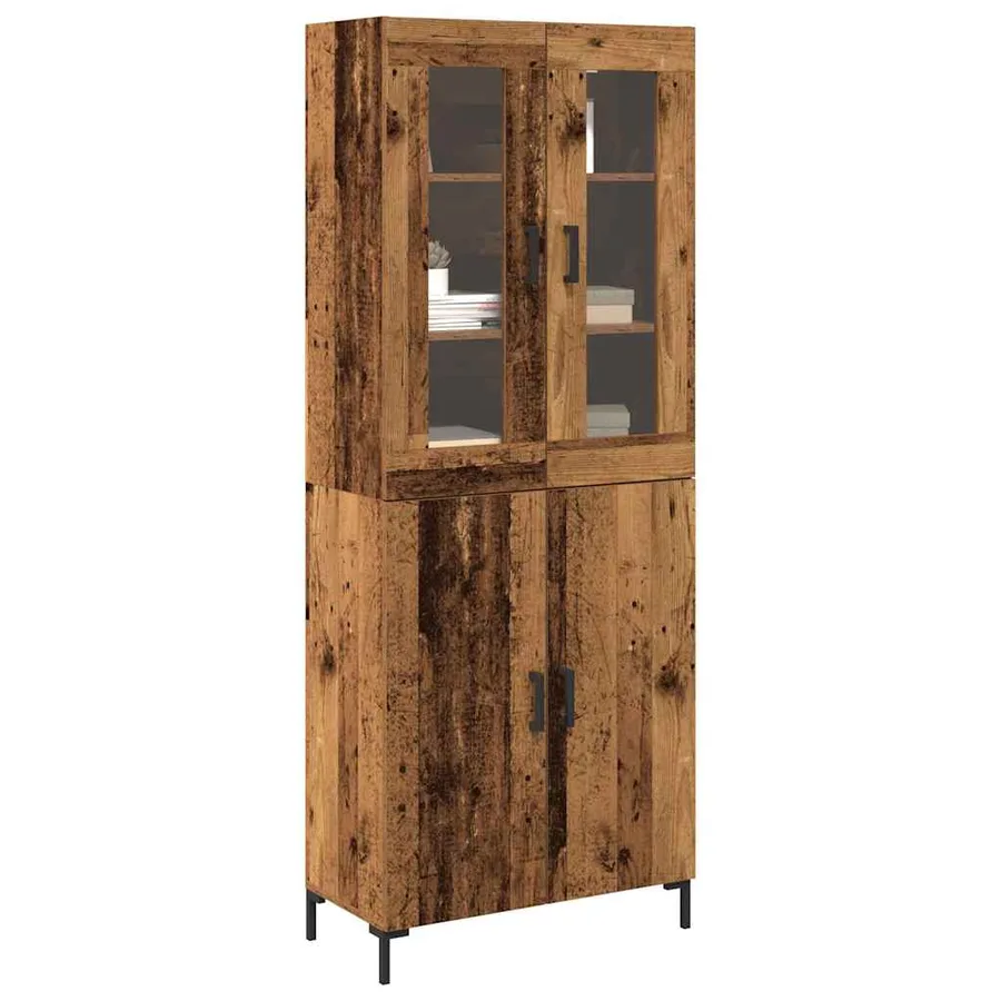 Haut Armoire 2 pcs Bois ancien 69,5 x 34 x 180 cm - 3