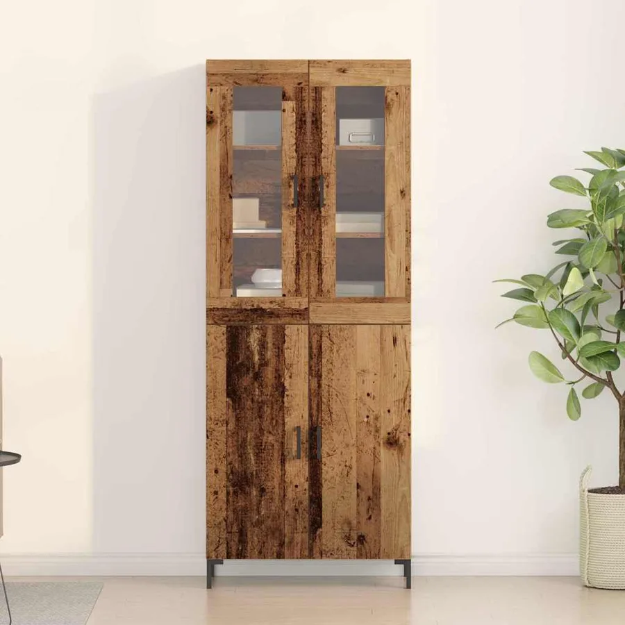 Haut Armoire 2 pcs Bois ancien 69,5 x 34 x 180 cm - 4