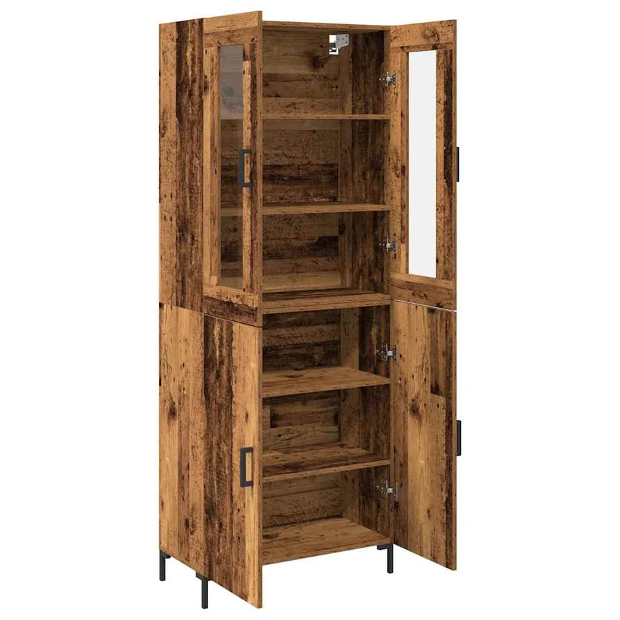 Haut Armoire 2 pcs Bois ancien 69,5 x 34 x 180 cm - 5
