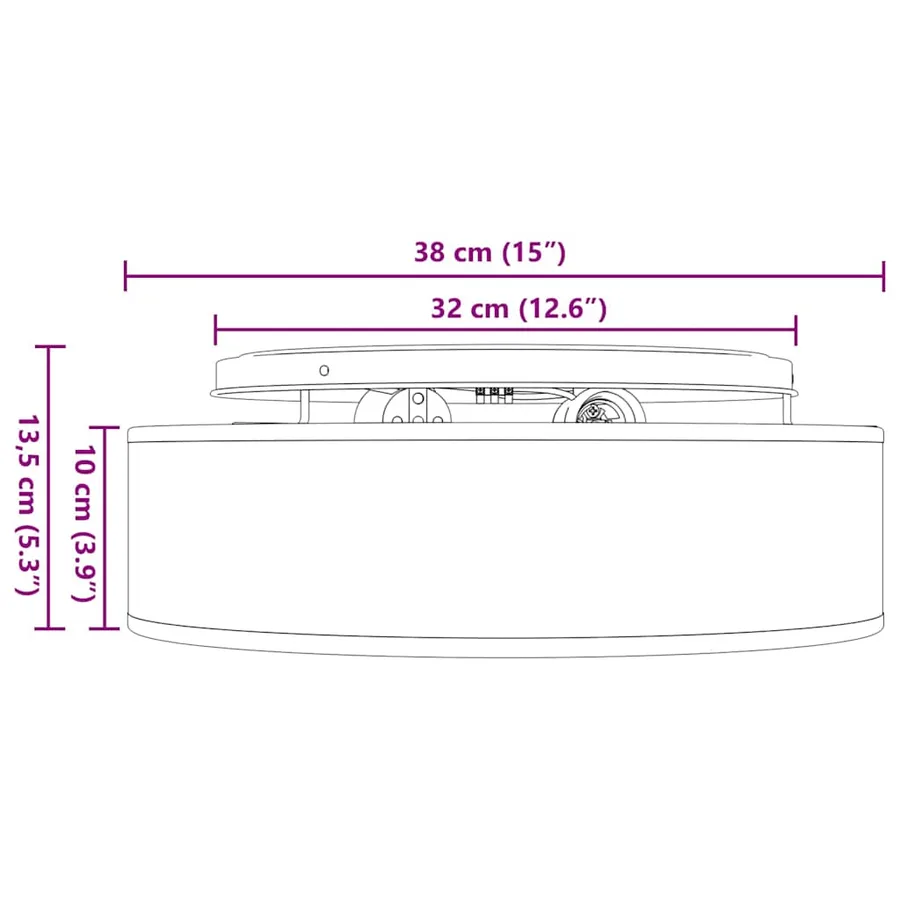 Lampe de plafond Blanc 38 x 38 x 13,5 cm tissu - 12