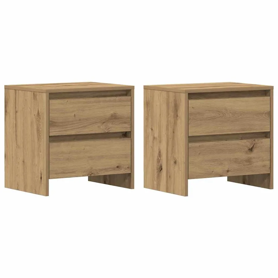 Cabinet de chevet 2 pc Chêne artisanal 45 x 34 x 44,5 cm - 2
