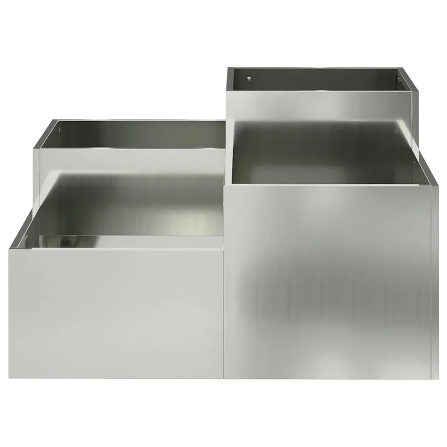 Cache-pot de jardin Argent 80 x 80 x 48 cm Acier galvanisé - 6