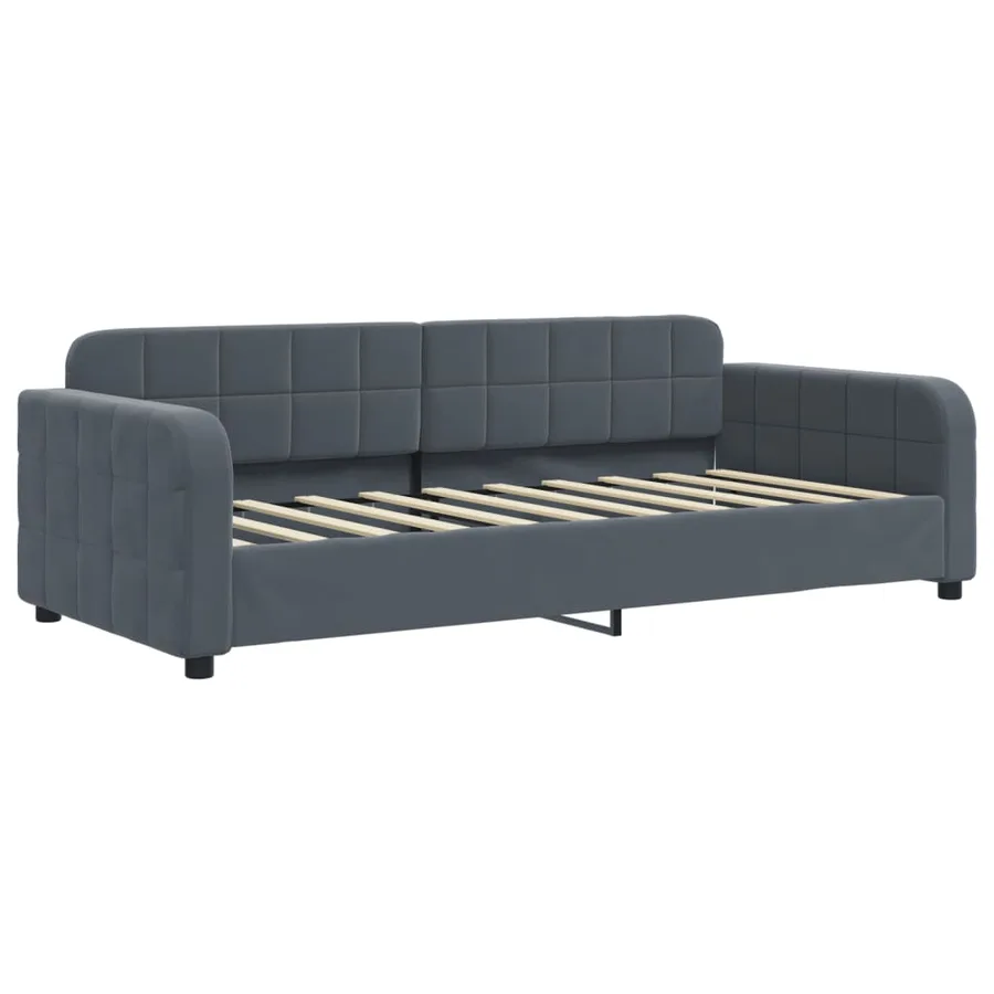 Lit de repos gris foncé 90x190 cm velours - 2