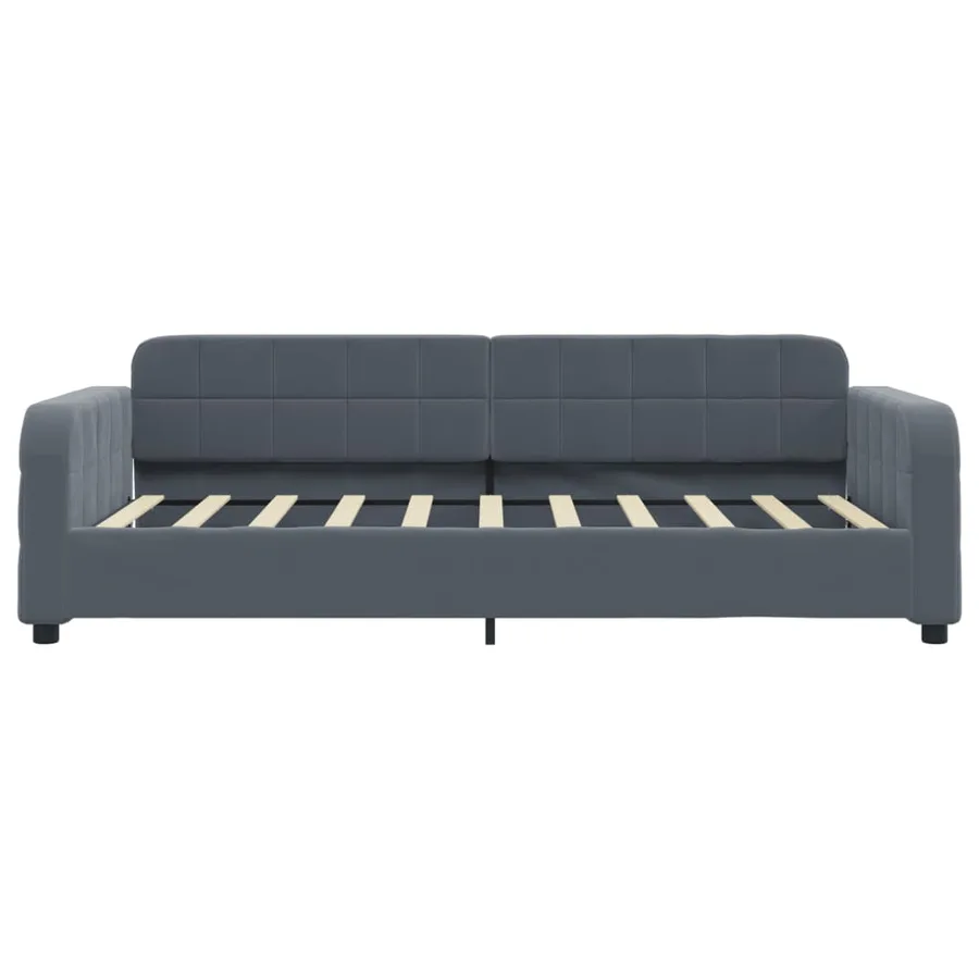 Lit de repos gris foncé 90x190 cm velours - 3