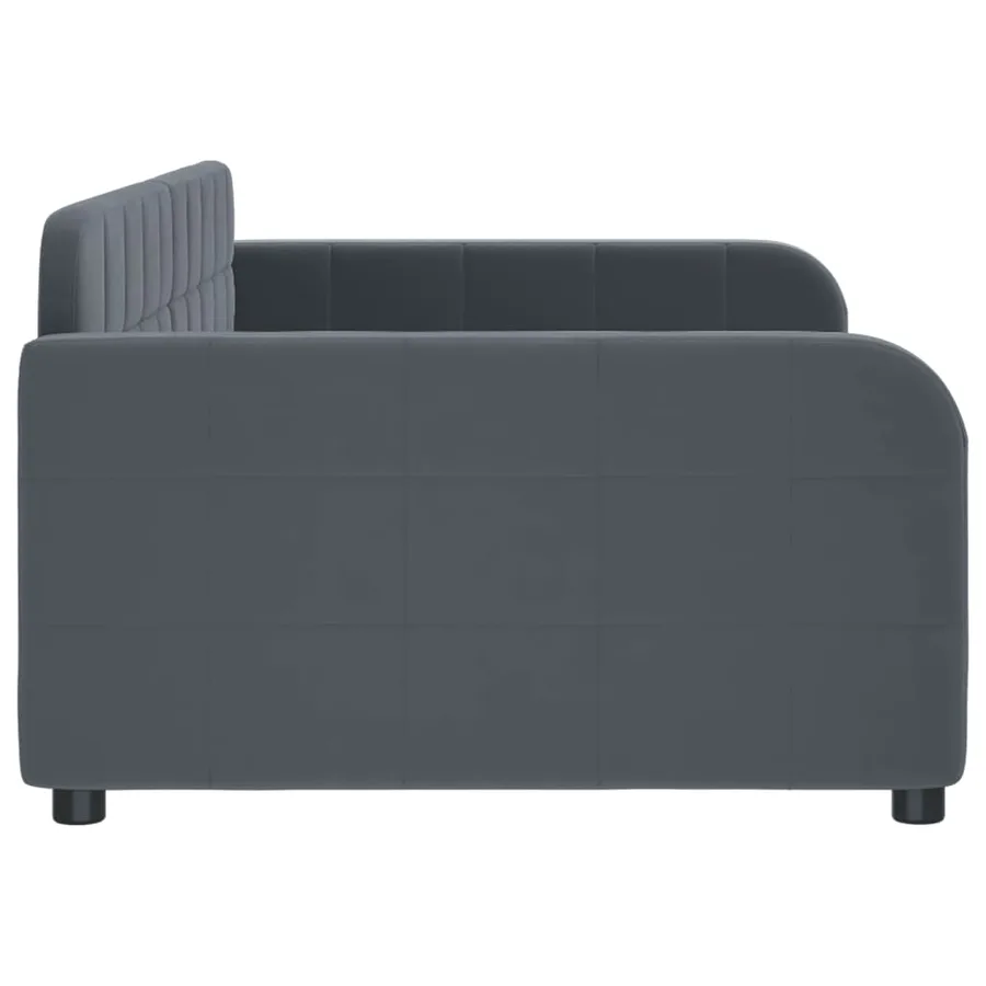 Lit de repos gris foncé 90x190 cm velours - 4