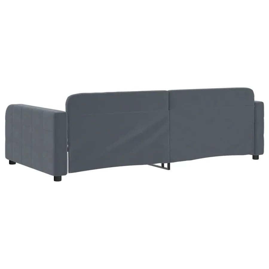 Lit de repos gris foncé 90x190 cm velours - 5