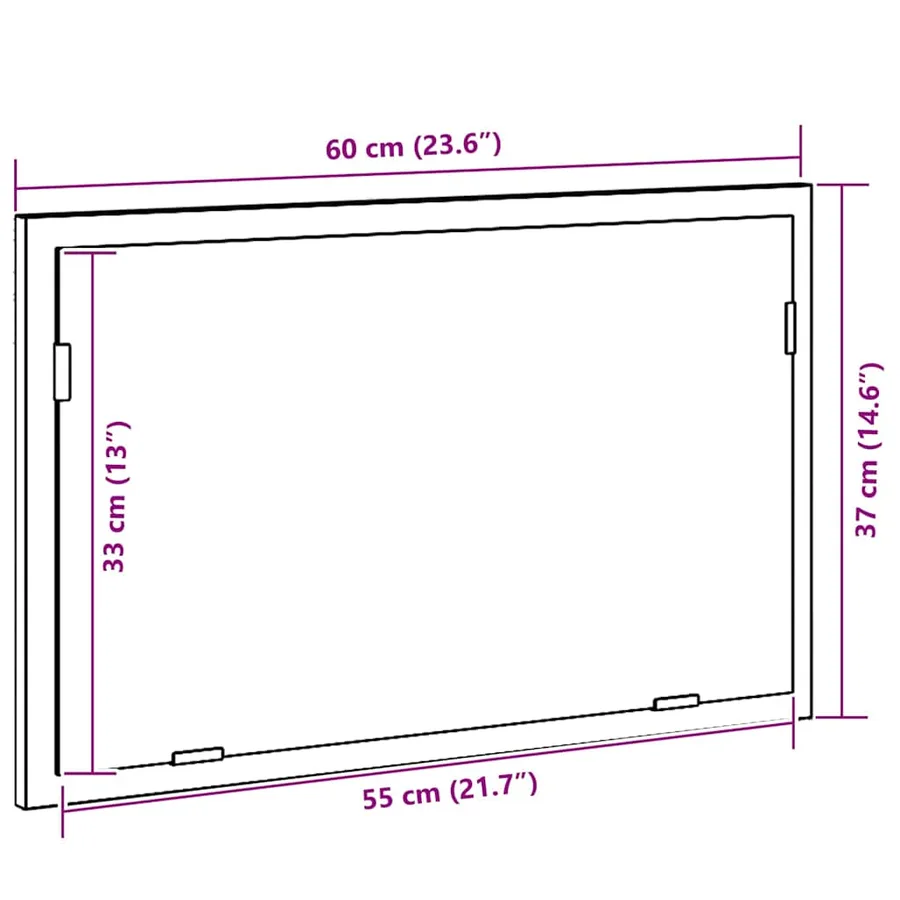 Miroir de salle de bain avec éclairage LED en chêne noir 60 x 8,5 x 37 cm - 12