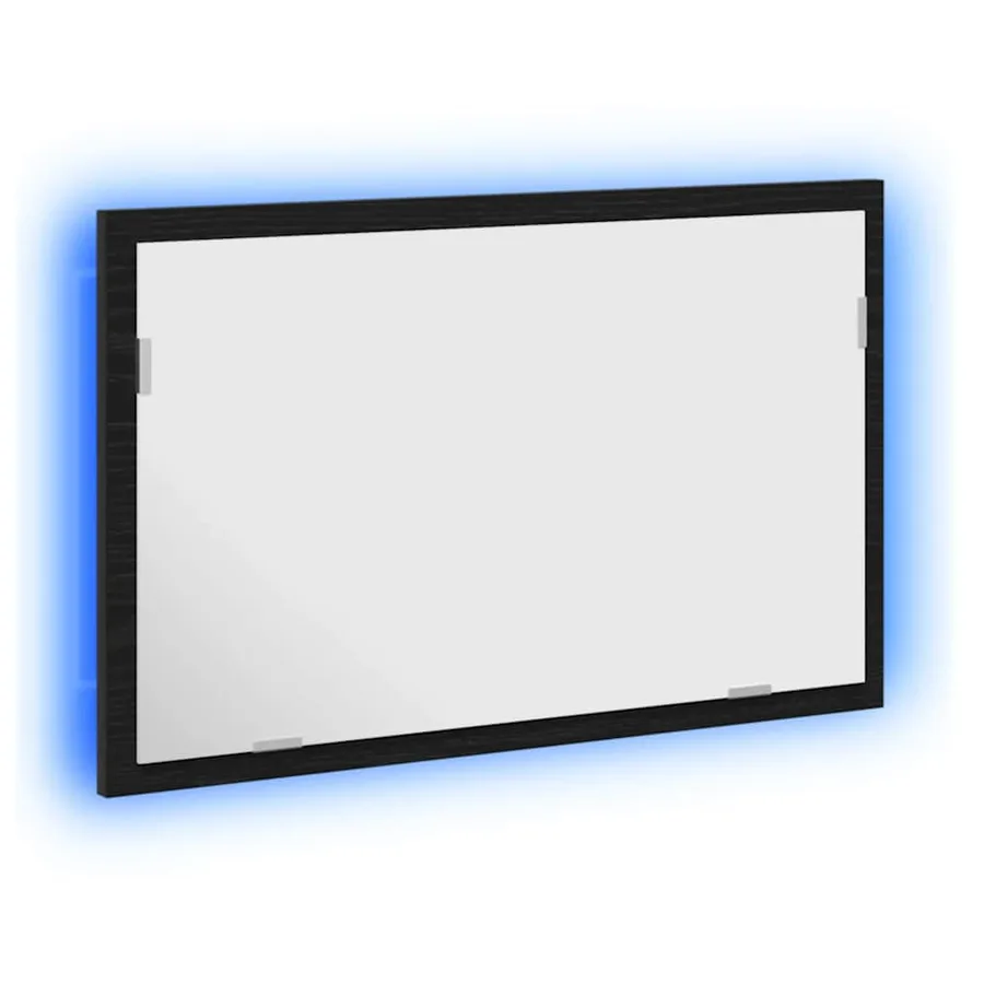 Miroir de salle de bain avec éclairage LED en chêne noir 60 x 8,5 x 37 cm - 3