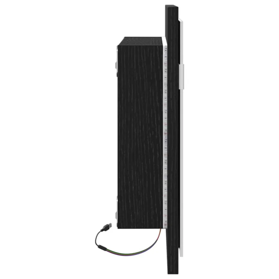 Miroir de salle de bain avec éclairage LED en chêne noir 60 x 8,5 x 37 cm - 7