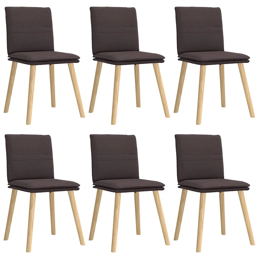 Chaises à manger lot de 6 marron foncé tissu - 2