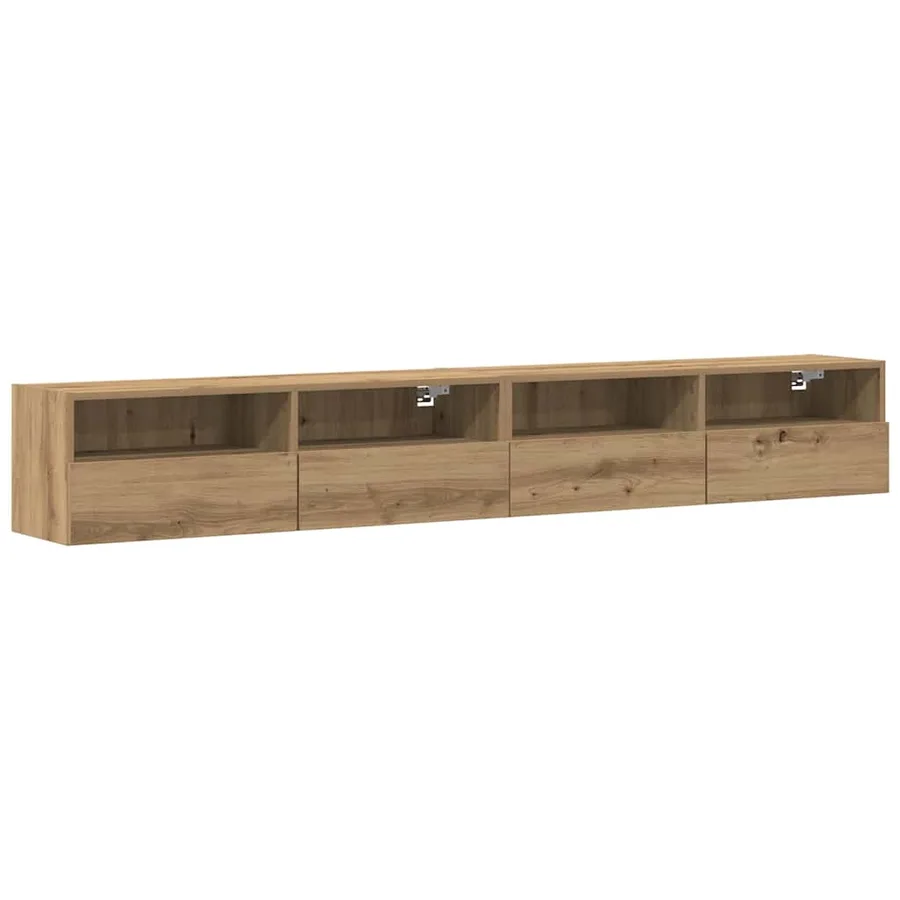 Meuble TV mural 2 pcs chêne artisanal Bois d'ingénierie - 2