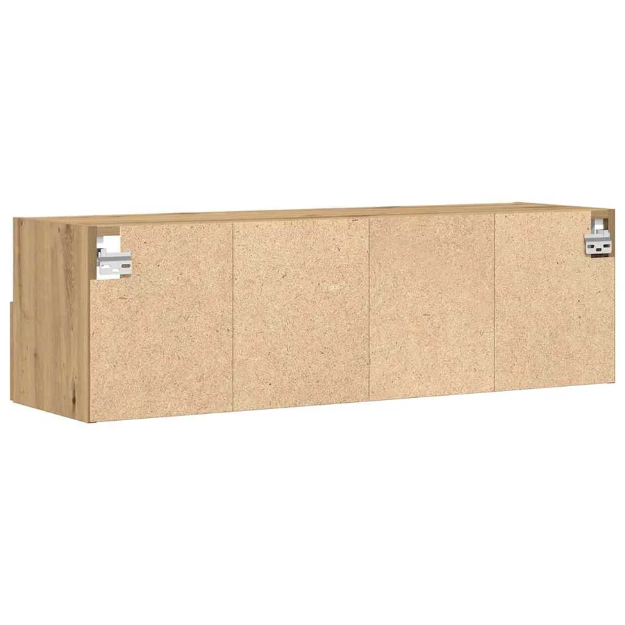 Meuble TV mural 2 pcs chêne artisanal Bois d'ingénierie - 9