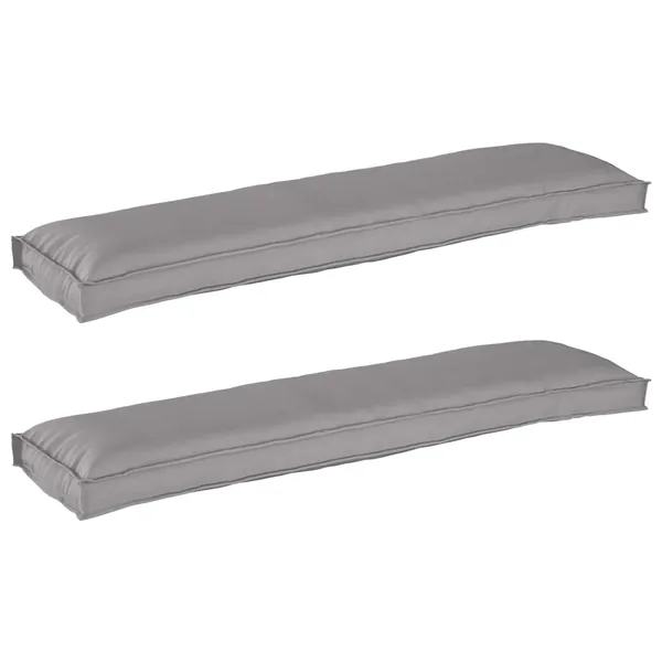 Set de coussins de palette 2 pcs Gris 150 x 40 x 8 cm