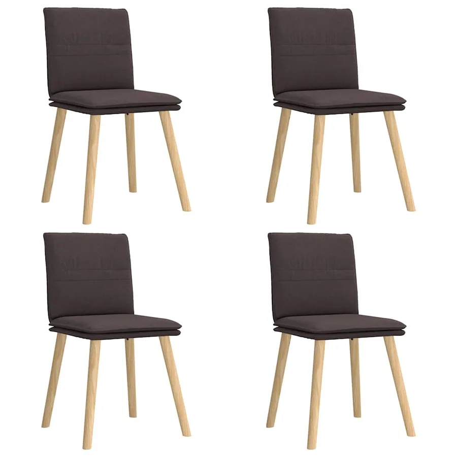 Chaises à manger lot de 4 marron foncé tissu - 2