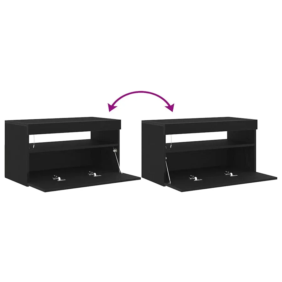Meuble TV 2 pcs Chêne noir 75 x 35 x 40 cm Bois d'ingénierie - 15