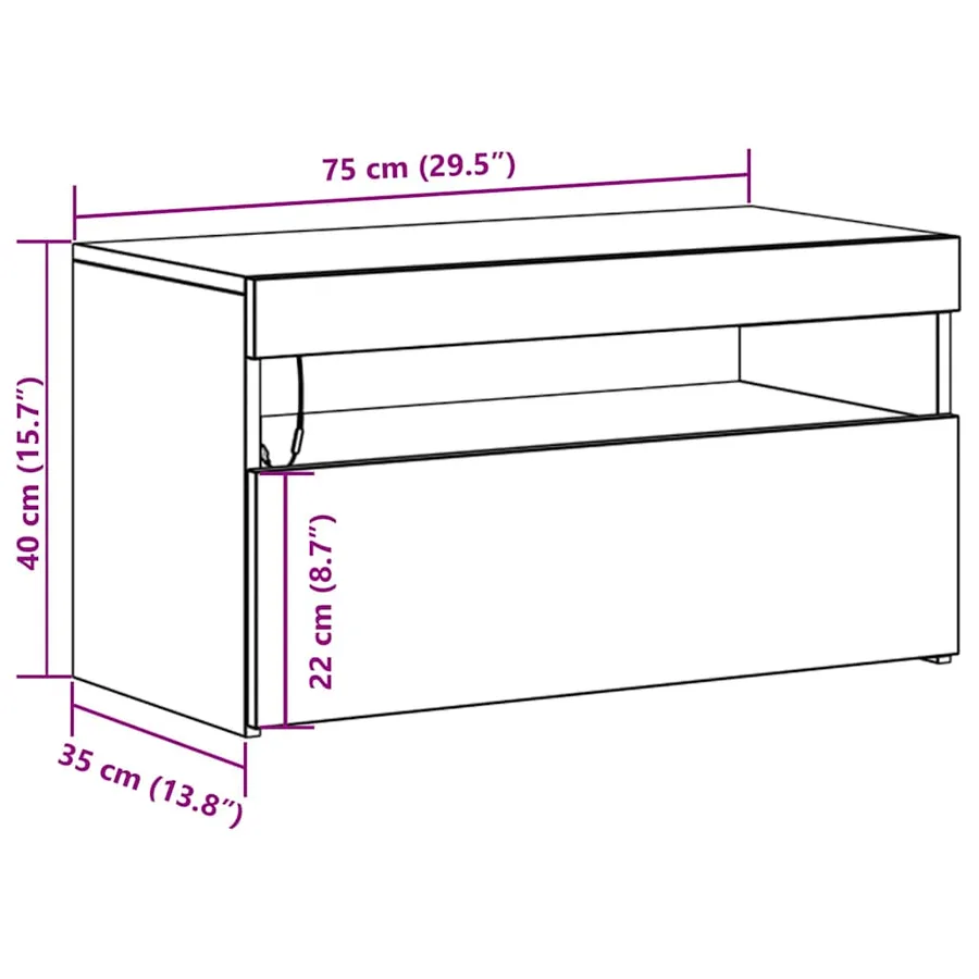 Meuble TV 2 pcs Chêne noir 75 x 35 x 40 cm Bois d'ingénierie - 17