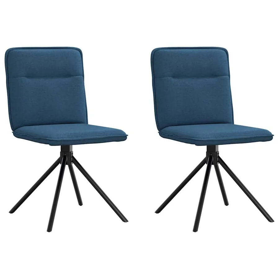 Chaises à manger lot de 2 bleu tissu