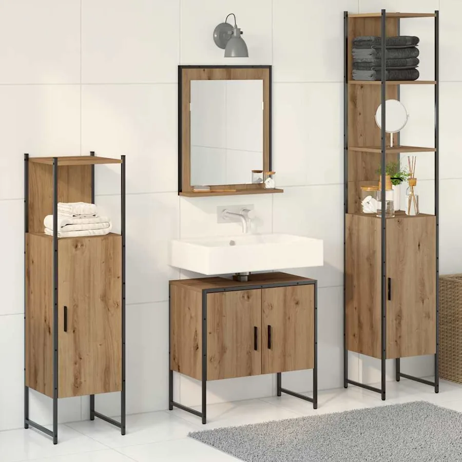 Ensemble de mobilier de salle de bain 4 pc Marron