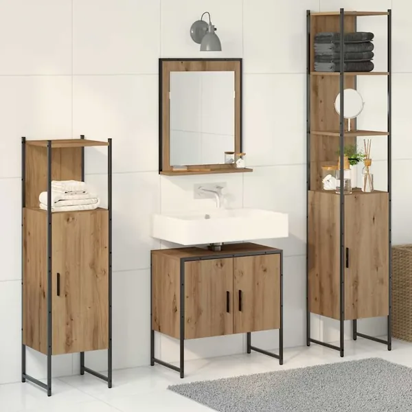 Ensemble de mobilier de salle de bain 4 pc Marron