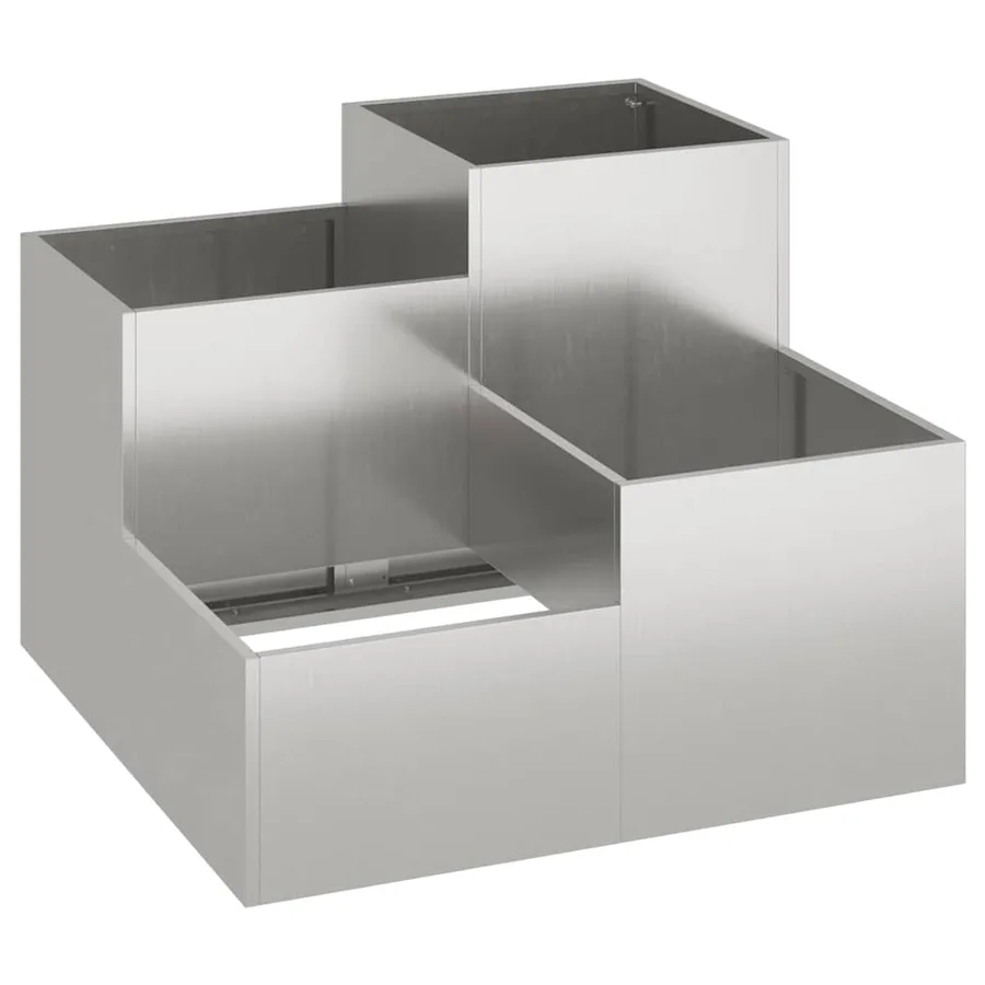Cache-pot de jardin Argent 80 x 80 x 60 cm Acier inoxydable - 2