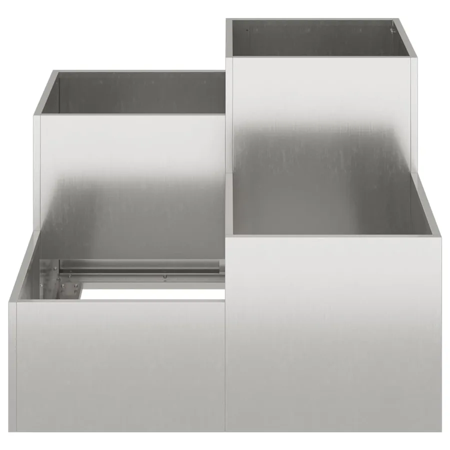 Cache-pot de jardin Argent 80 x 80 x 60 cm Acier inoxydable - 6