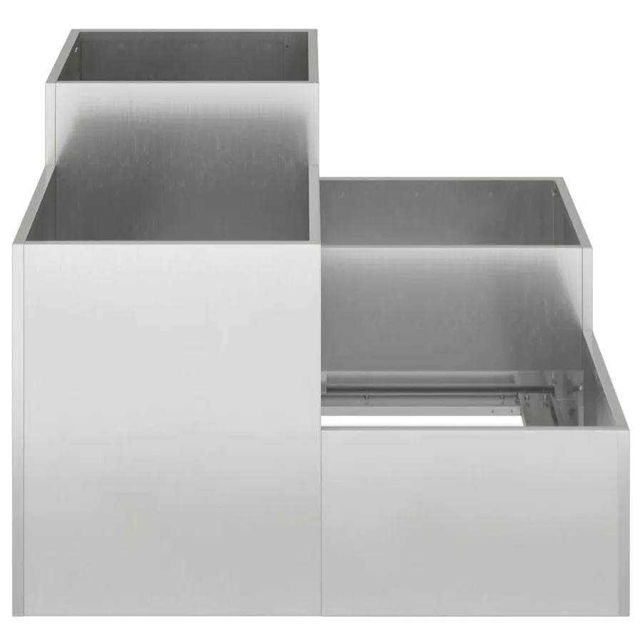Cache-pot de jardin Argent 80 x 80 x 60 cm Acier inoxydable - 7