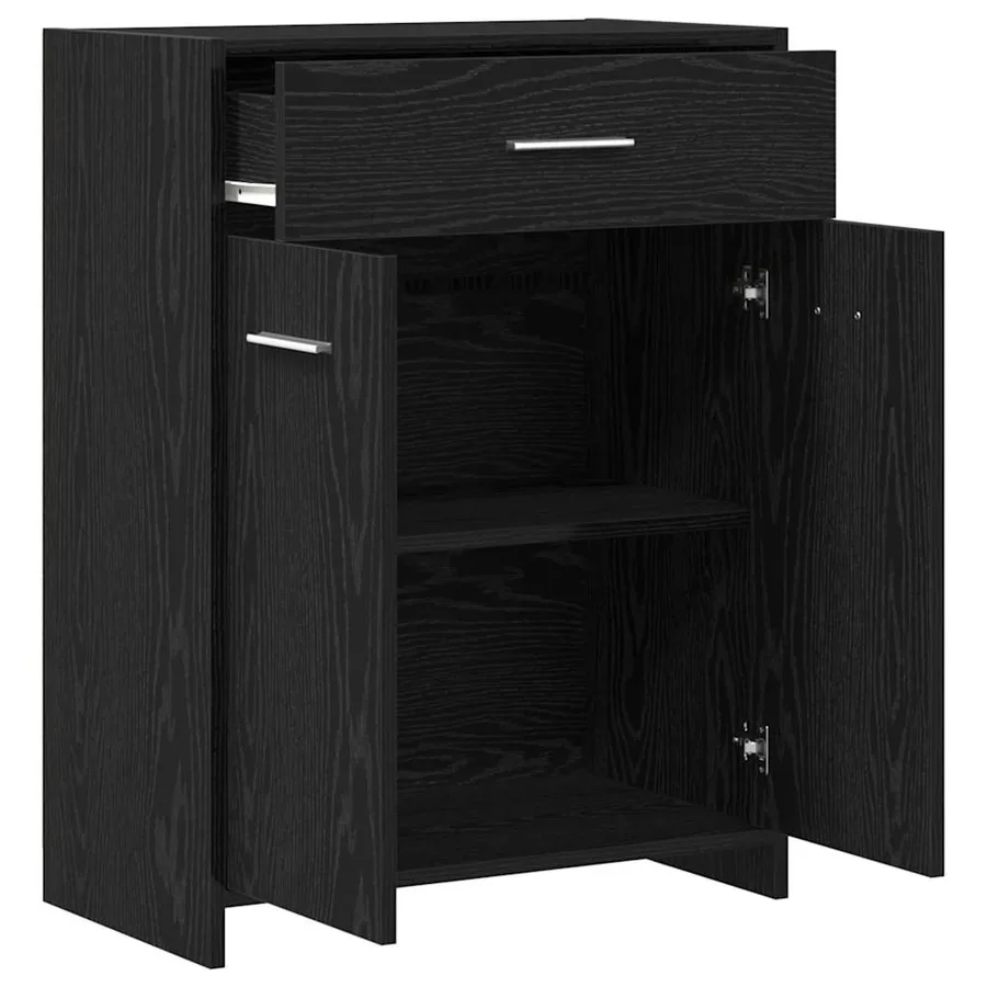 Cabinet de salle de bain avec tiroir Chêne noir 60 x 33 x 80 cm - 7