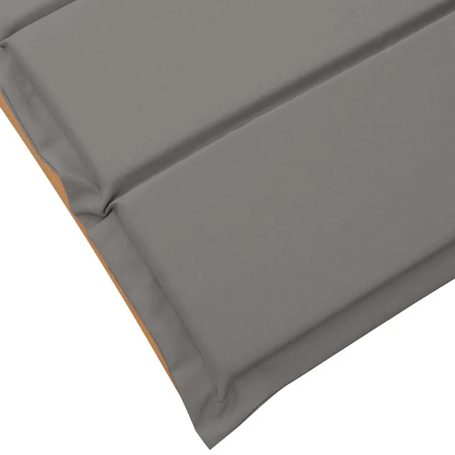 Transat avec coussin 2 pcs Gris Bois d'Acacia Massif - 9