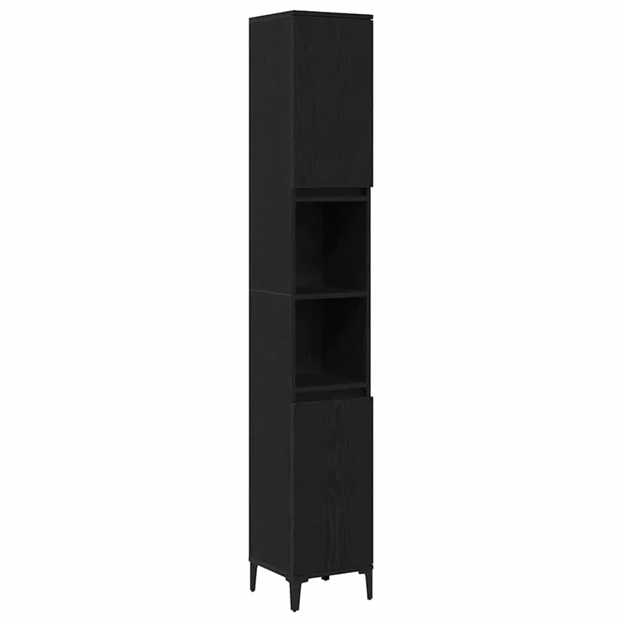 Ensemble de mobilier de salle de bain 3 pcs Chêne noir - 5